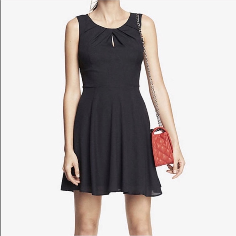 Express Black Sleeveless Keyhole Dress